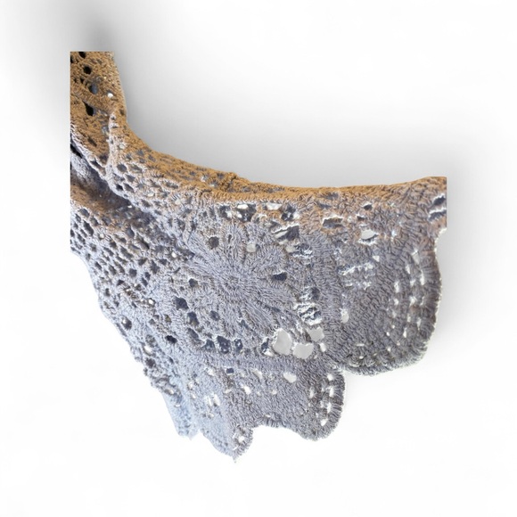 Ultra Pink Crochet Lace Blouse 100% Cotton Periwinkle Boho Top M - Picture 4 of 8